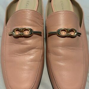 Coach Women’s  Blush Leather Loafers with Gold Accent